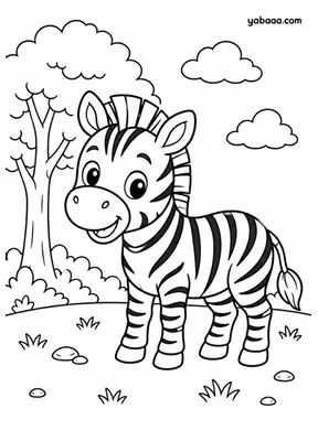 Crtež za bojanje zebre, format A4