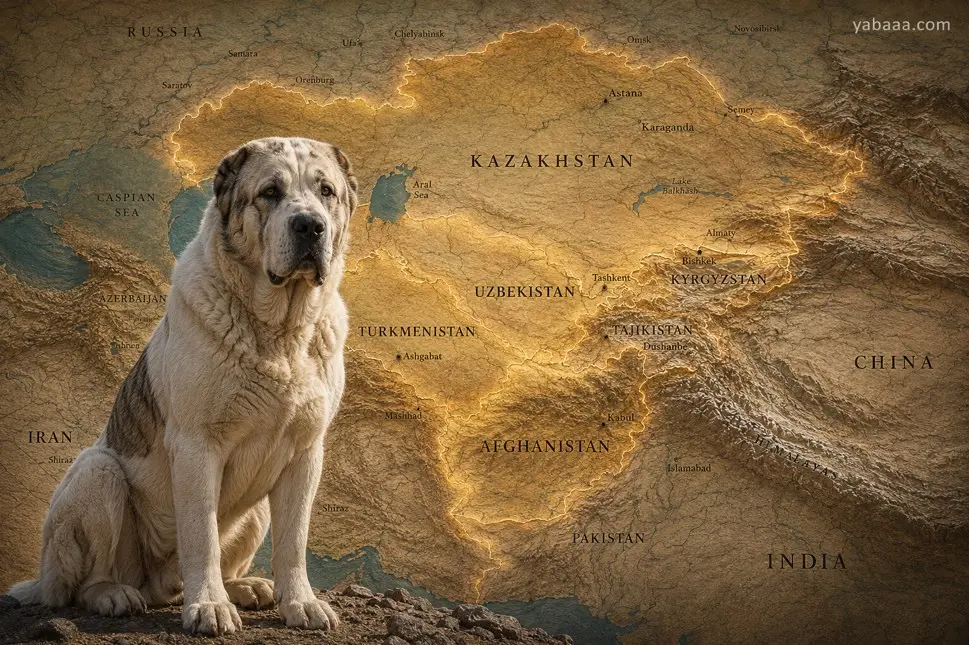 Karta podrijetla srednjoazijskog ovčara – Kazahstan, Turkmenistan, Uzbekistan