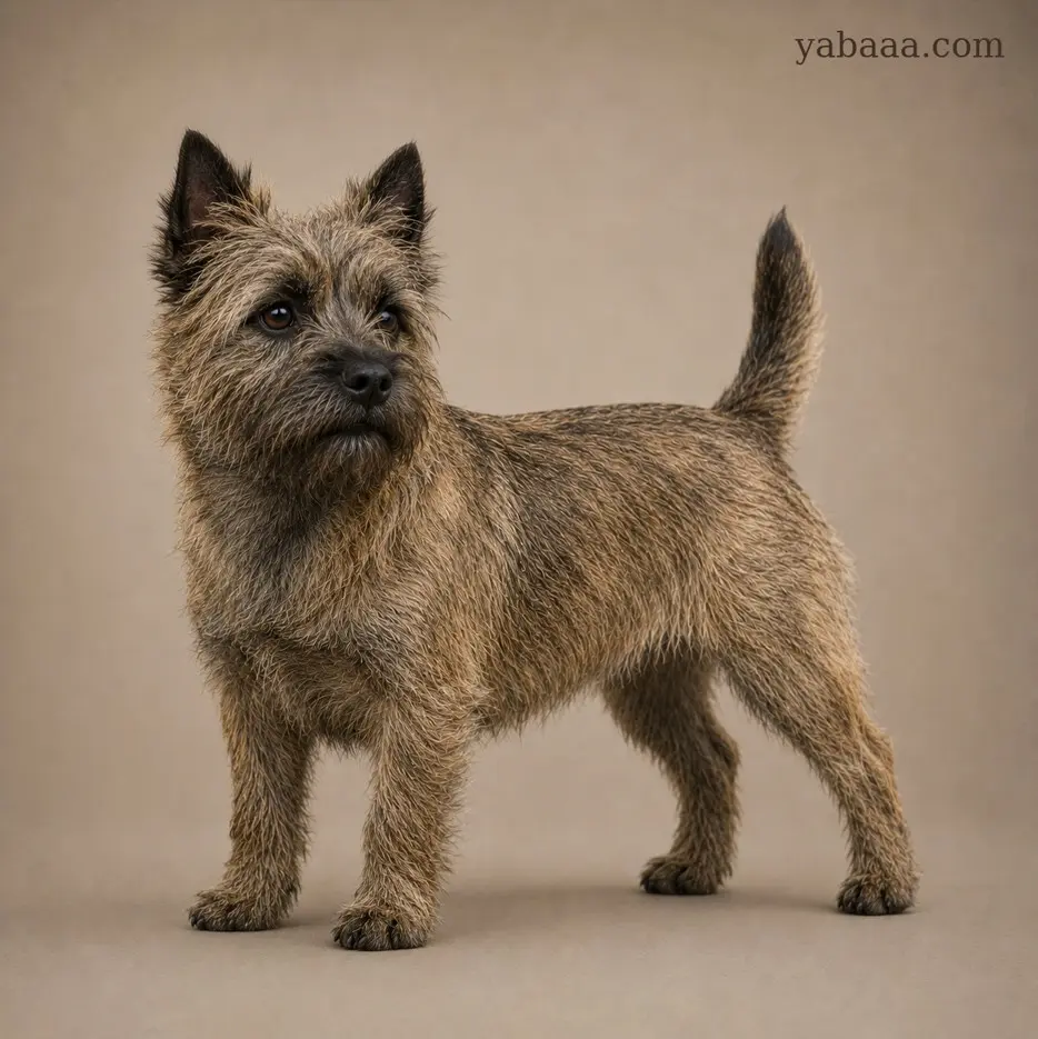 Cairn Terrier standing portrait – small shaggy terrier dog breed