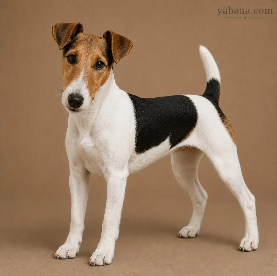Smooth Fox Terrier standing profile – smooth-coated white terrier breed