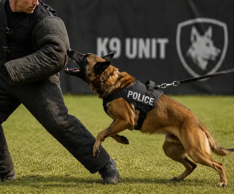 Белгийска овчарка Малиноа по време на K9 тренировка