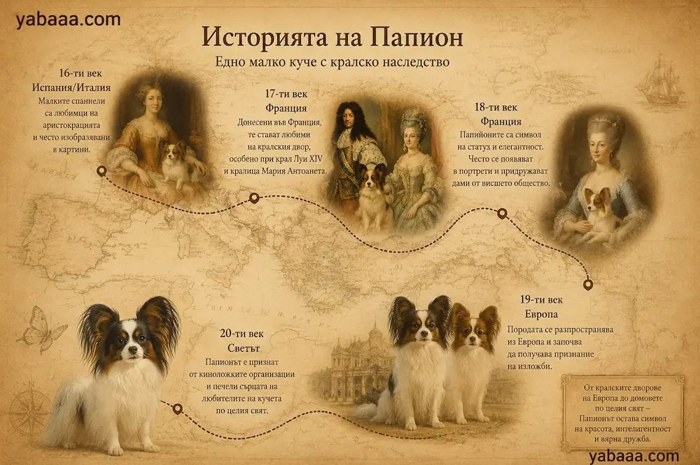 Историята на Папийон — от кралските дворове на Европа до домовете по целия свят