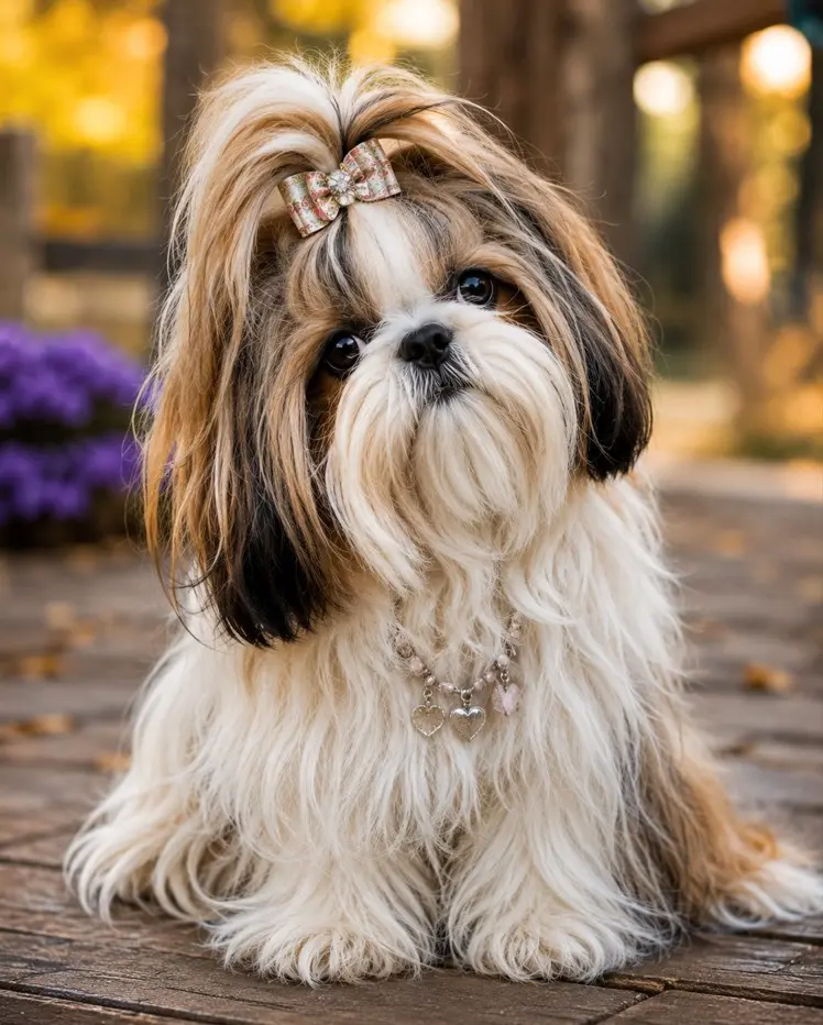 Njegovan Shih Tzu s mašnom vani – primjer redovitog groominga dlake