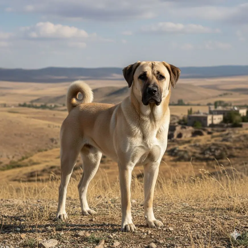 Turški Kangal v naravni pokrajini - samozavestna prisotnost