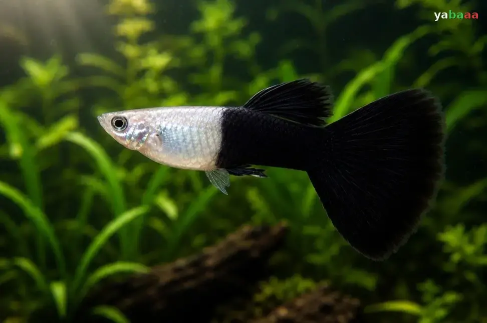 Tuxedo gupi s srebrnim sprednjim telesom in gosto črno zadnjo polovico ter repom, ki spominja na formalno jakno